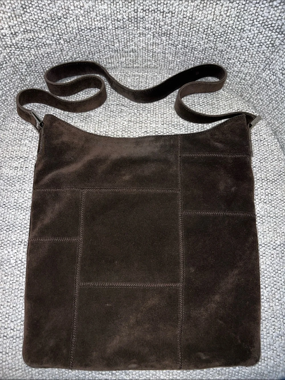 Banana Republic Vintage Brown Suede Patchwork Shoulder Bag